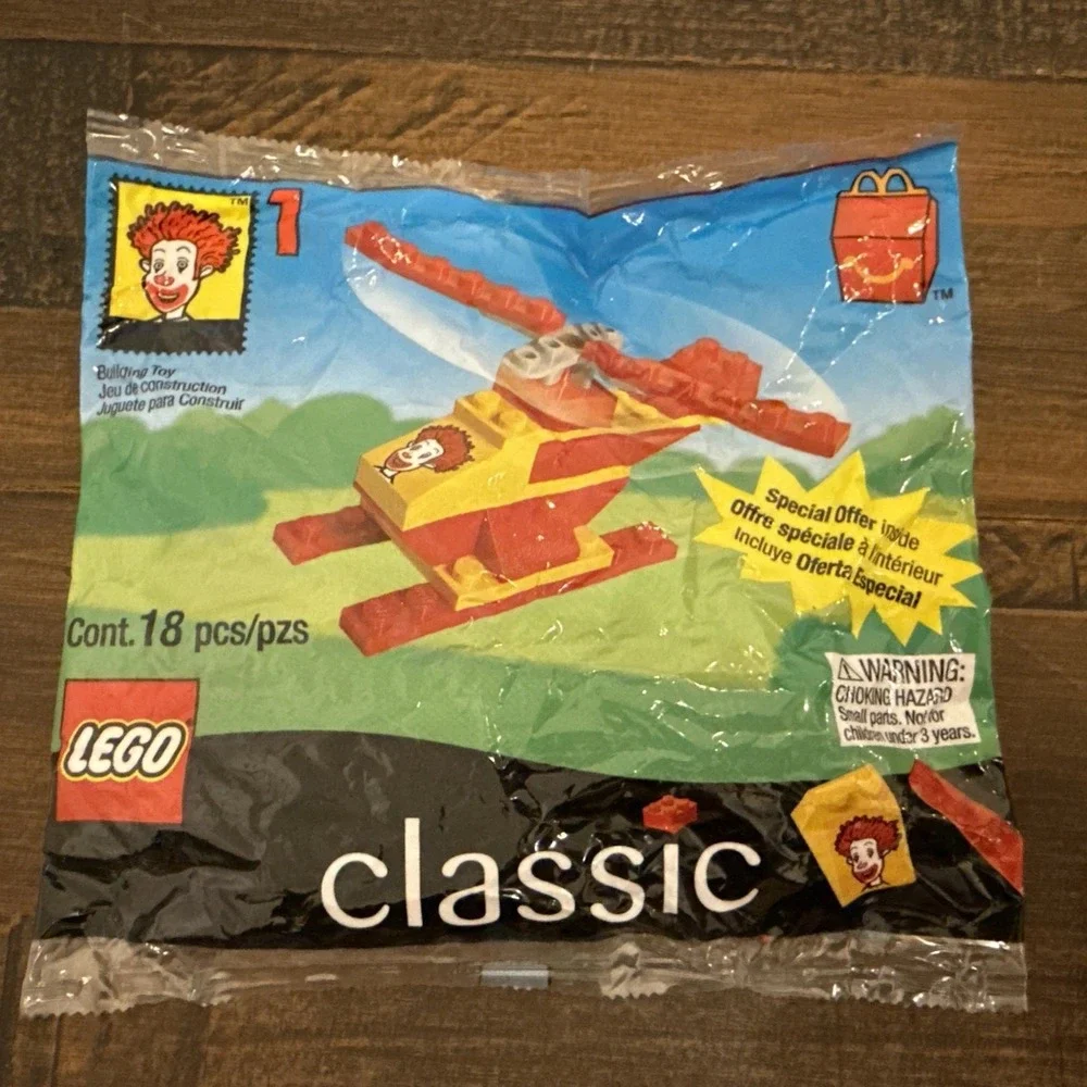1999 LEGO Classic Ronald McDonald Helicopter Happy Meal Toy Sealed New Brand New